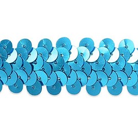 Expo International 20-Yard of 2-Row Metallic Stretch Sequin Trim, 7/8-Inch, Turquoise