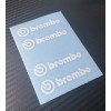 CUSTOM 4 Brembo Decals Stickers Vinyl Caliper Brake Gloss White