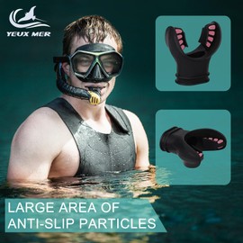 YEUX MER 2PCS Black Silicone Mouthpiece with Regulator Tie Fits Most Standard Regulators,Red