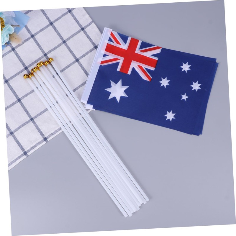 Ciieeo Australia Stick Flag Hand Held Flags Set of 50