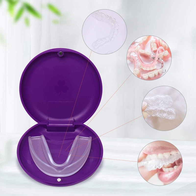 ZIZNBA 2 Pack Retainer Cases,Solid Orthodontic Retainer Case (Purple)