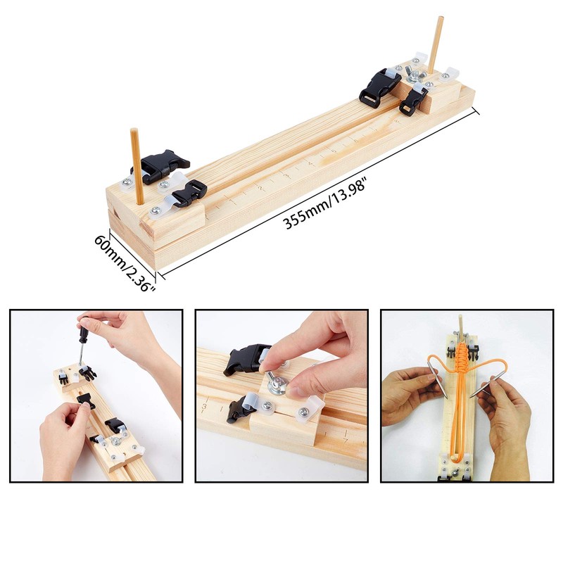 AHANDMAKER Paracord Jig Bracelet Maker, Adjustable Length Wooden Jig Bracelet