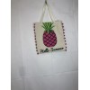 Unbranded Hello Summer Pineapple & Pom-Poms Graphic Canvas Cotton Multipurpose