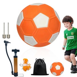 YANGUN Curve Ball, Swerve Ball Size 5, 20 cm Football Curve, 1 Pump, Great Gift for Boys and Girls Perfect for Outdoor & Indoor, Activities Games Backyard and Lawn (Orange White)