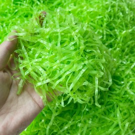 JINZOFLY Plastic Shred Filler for Gift Wrapping Basket Filling, Gift Box Filler for Easter, Birthday, Christmas, Thanksgiving, Wedding, Mother's Day(Green)