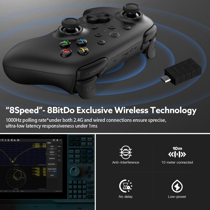 8Bitdo Ultimate 2 Wireless 2.4G Controller (TMR Joystick Update), Star-Ring