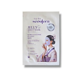 Seoulera K-Beauty Feuchtigkeits-Jelly-Stoffmaske – Niacinamid, Grüntee, Centella – empfindliche und trockene Haut – Vegan, Anti-Aging – parabenfrei – koreanischer Glanz – 1 Stück