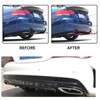 3 Pcs Chassis Deflector Universal Black Rear Lip Shark Fin