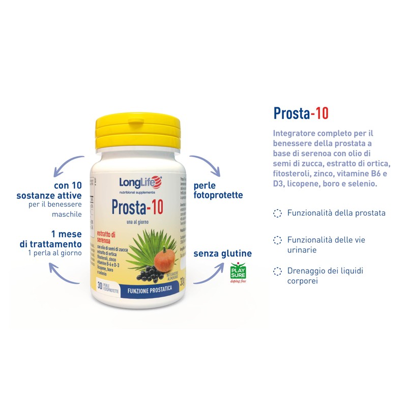 LongLife® Prosta-10 | Integratore di serenoa titolato all'85% in acidi