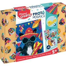 Maped - Creativ Photo Mosaics 12 Piece Kit - Crafting with Mosaic Kits - Sparks Creativity - Mess-Free Fun - Travel-Friendly Design - All-Inclusive Kit - Reusable Packaging