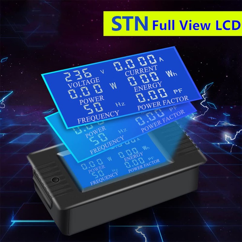 Aideepen LCD Digital Ammeter Voltmeter AC 80-260V 100A, Power Meter