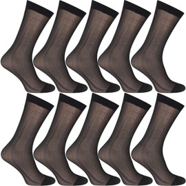 10 pares de calcetines de verano ultra finos de seda, transpirables, tamaño grande, 10negro, Talla única
