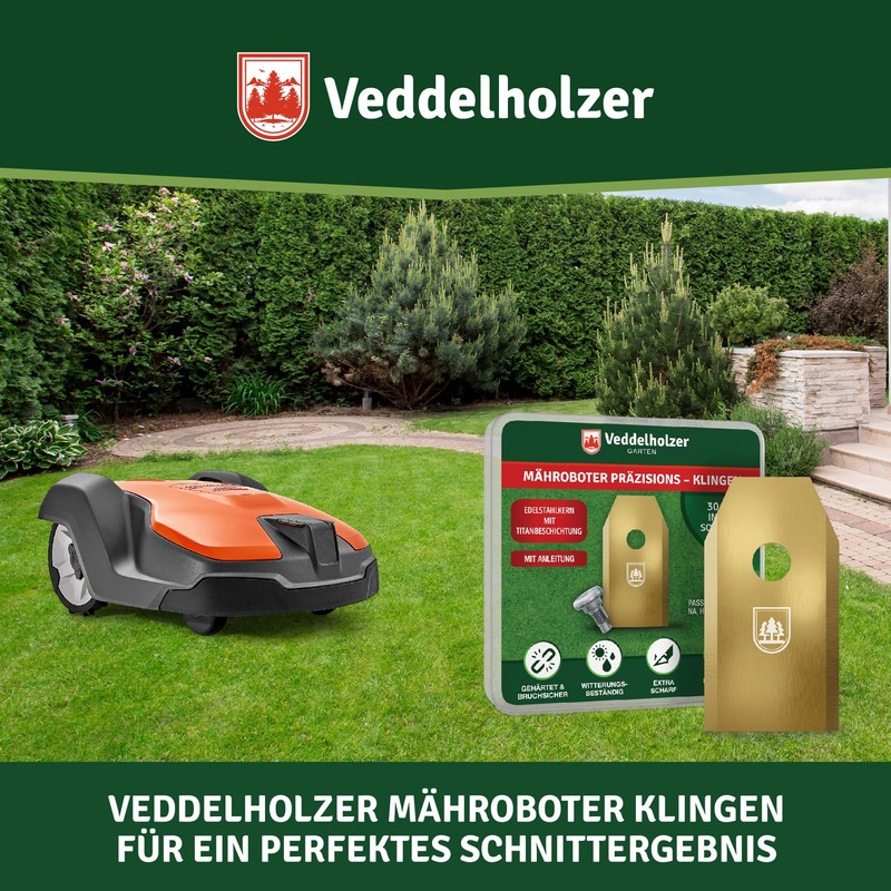 Veddelholzer 30 Durable Robotic Lawnmower Blades Made of Stainless Steel