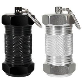 Shintop 2PCS High Capacity Aluminum Container Keychain Waterproof Pill Container