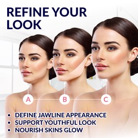 Stylia Stylia V-Line Lifting Collagen Face Mask with Hyaluronic Acid & Aloe Vera - Spa Quality Chin Strap - Jawline Shaper Collagen Mask - Face Masks Skincare - Chin Strap for Sleeping - 5PC