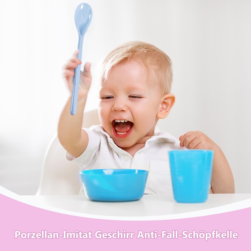 Plastic Spoons, Pack of 6 Colour Plastic Spoons, Long Egg