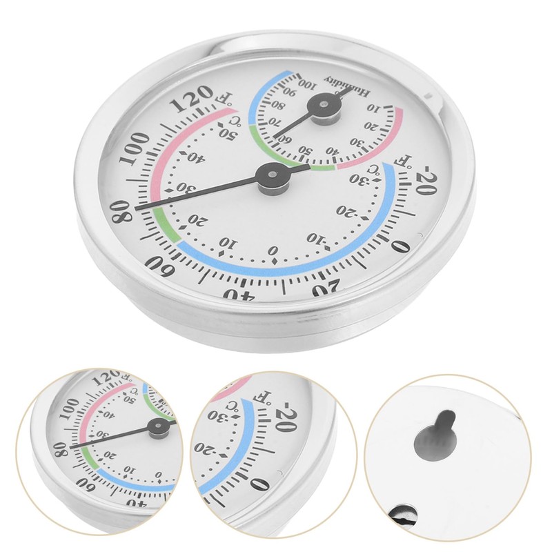 Kisangel Precision Mini Hygrometer Aluminum Alloy Body Dual Temperature Humidity