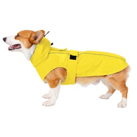 MAMORE Dog Raincoat, Dog Kappa, Pet Rainwear, Waterproof, Jacket, Snowproof, Windproof, Breathable, Easy to Put on and Take off, Lead Hole, Rainy Season Protection, Snow, Reflective, Adjustable,