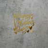 Decal Stickers of Happy Valentines Day (Metallic Gold) (Set of