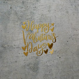 Decal Stickers of Happy Valentines Day (Metallic Gold) (Set of 2) Premium Waterproof Vinyl Decal Stickers for Laptop Phone Accessory Helmet Car Window Mug Tuber Cup Door Wall - ANDsticg91286GO