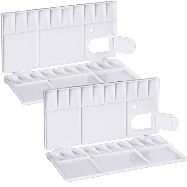 Prmape 2 Pcs Paint Palette with 25 Wells, 7.8 *