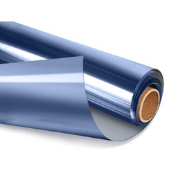 HIDBEA One Way Mirror Window Privacy Film Daytime, Heat Control Sun Blocking, Reflective Window Tint for Home Non-Adhesive Self Static Cling Window Sticker (Blue-Silver, 35.4 Inch x 16.4 Feet)