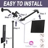 AWAXFOLO 12" High Pressure Square Rain Shower Head and 2-in-1