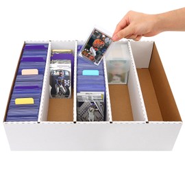 EBOAUSI Card storage box 5 Row,Monster storage box Holds 3950-count cards,Baseball Cards box for cards organization and storage,suitable for sports cards,trading cards,TCG/magic/game cards(2Pack)