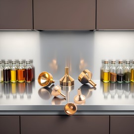 6 Pcs Small Metal Funnels for Filling Small Mini Bottles or Containers Household Items Metal Pipette,Kitchen Accessories Professional Specialty Tools Funnels