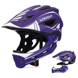 Lixada Kids Full Face Helmet Detachable Child Boys Girls Bike Helmet Protective Gear for Cycling Skateboarding Roller Skating Cycle Helmet 52-58cm