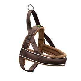 Hunter Racing Norwegian harness for dogs, nylon, reflective, coat-friendly, Brown, L