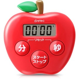dretec T-534RD Apple Timer, Digital, 99 Minutes, 59 Seconds (Antibacterial and Hygienic), Red