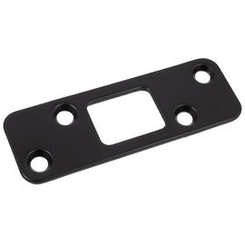 Stone Harbor Hardware Round Corner Deadbolt Strike Plate, 1-1/4" x 3-5/8", 2-1/2" Center-to-Center, Matte Black
