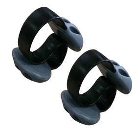 NewFerU Desk Cable Drop Clips Non-Adhesive, Table Cord Stay Holder Weighted, Small Wire Management Clamp Removable, Silicone Tidy Organizer Keeper for Phone Computer Chargers (2 Black)