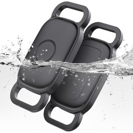 DDJ Dog Collar Holder for Tile Life360 Pro 2024 Bluetooth Tracker, 2-Pack Waterproof Silicone Cover Full-Body Protective Case for Tile Tracker Pet Collar, Ultra Durable, Scratch Resistant, Black