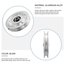 Ezweiji Aluminum Pulley Wheel, 88-90mm Universal Aluminum Alloy Bearing Pulley Wheel for Cable Machine Gym Equipment Part Garage Door