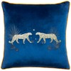 Wylder Tropics Dusk Leopard Square Cushion Cover ,Navy,50 x 50cm