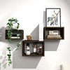 CANCHIC Floating Cube Shelves Set of 3, Black Walnut Decorative