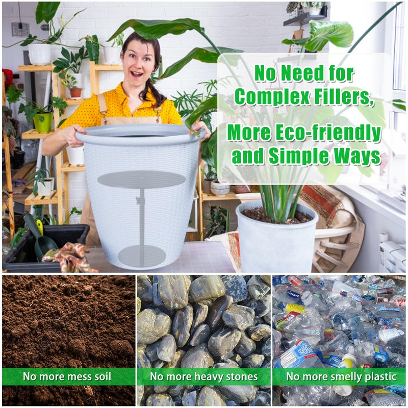Adjustable Plant Risers for Inside Pots, 11-20" Rise Planter Insert