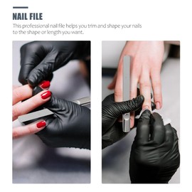 Baluue 2sets Stainless Steel Nail Files Dual-sided Pedicure Tools with Leather Pouches for Nail Shaping and Polishing for Home and Salon Use