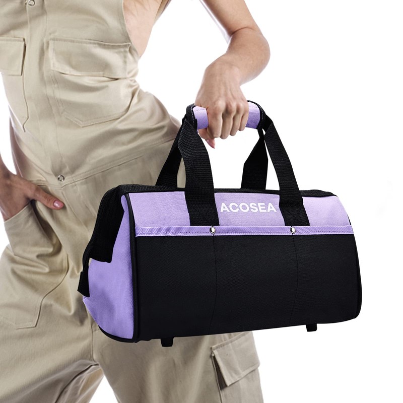 ACOSEA Purple Tool Bag,13 Inch Wide Mouth Open Tool Organizer