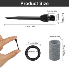 AOROPS Steel Dart Tips, Pack of 15 Steel Dart Tips Metal with 30 Rubber Rings, Dart Tips, Steel Metal Tips for Darts, Retrofitting Soft Dart with 2 Darts Sharpener