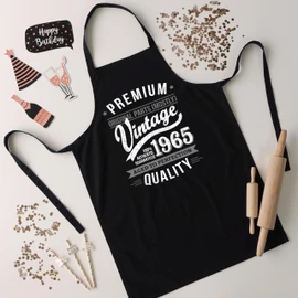 1965 Vintage Year - Aged To Perfection - 60th Birthday Gift | Present for Men Apron Black