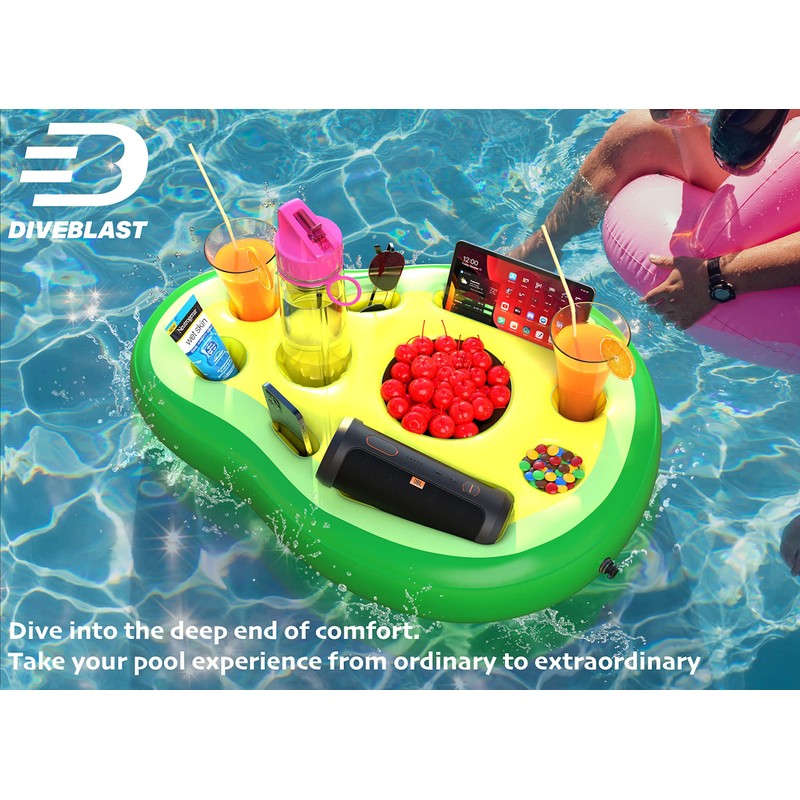 Diveblast Floating Tray for Pools and Hot Tubs (Avocado)