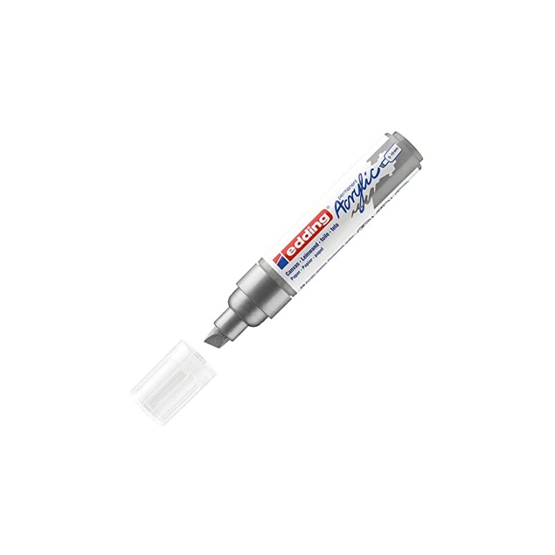 edding 5000 Marcatore Acrilico Largo, Argento, 1 Marcatore a Vernice