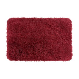 Odyssey Deep Pile Shaggy Non Slip Bath Mat 40 x 60cm – Super Soft, Quick Drying, Absorbent Small Microfibre Shower Mat (Burgundy)