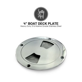4“ Boat Deck Plate by Salty Reef Marine Hardware Made from Heavy Duty 316 Marine Grade Stainless Steel