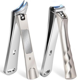 Nail Clippers for Men, Slanted Curved Finger Nail Clippers Ingrown Toenail Clippers for Seniors Thick Nails Sharp Stainless Steel Nail Clipper with Long Handle Nail Cutter for Adult Women