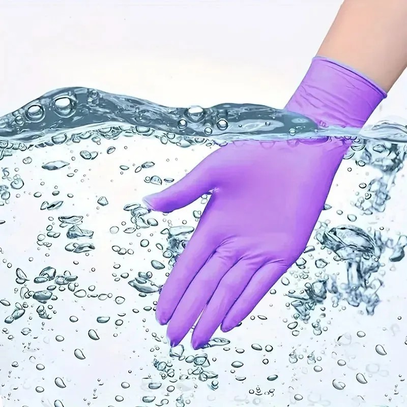Guantes Desechables De Nitrilo Morados Sin Polvo