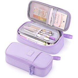 CICIMELON Durable Pen Pencil Case Big Storage Pen Pouch Bag for School Supplies Office College Teen Girls Adults, Purple